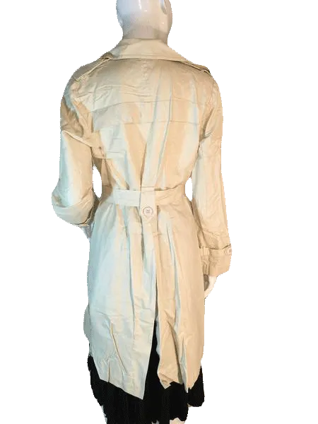 Liquid Cream Long Sleeve Trench Coat Size 8 SKU 000203